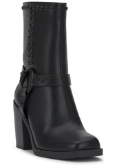 Jessica Simpson Women's Bernique Harness Strap Dress Boots - Black Smooth
