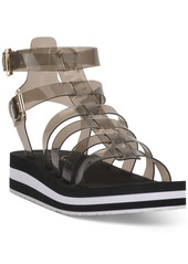 Jessica Simpson Women's Bimala Strappy Vinyl Platform Gladiator Sandals - Clear/Sweet Clementine Multi