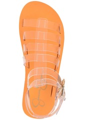 Jessica Simpson Women's Bimala Strappy Vinyl Platform Gladiator Sandals - Clear/Sweet Clementine Multi