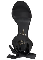 Jessica Simpson Women's Cadith Ankle-Tie Dress Sandals - Black Satin