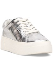 Jessica Simpson Women's Caitrona Lace Up Platform Sneakers - Silver Faux Leather