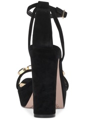 Jessica Simpson Women's Callirah Ankle-Strap Platform Sandals - Black Suede