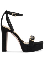 Jessica Simpson Women's Callirah Ankle-Strap Platform Sandals - Black Suede