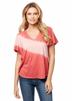 Jessica Simpson womens Carly Flutter Sleeve Tee T Shirt Bridal Rose Tie Dye  US