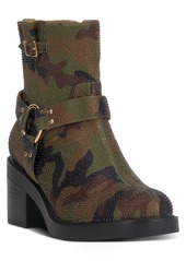 Jessica Simpson Women's Ceridwen Rhinestone Moto Booties - Forest Camo Rhinestone