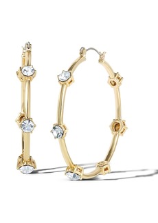 Jessica Simpson Womens Drop and Hoop Earrings - Gold-Tone Earrings with Crystal Embellishments - Gold