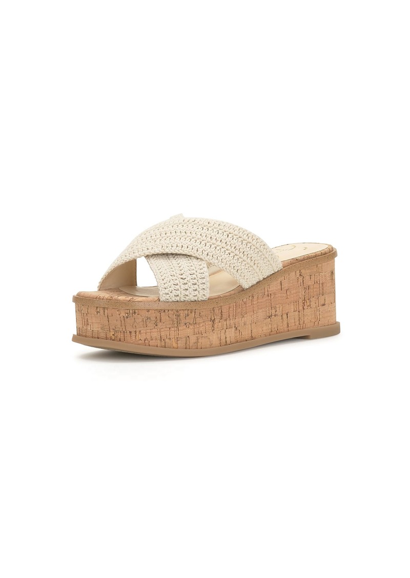 Jessica Simpson Women's Ediza Platform Sandal Wedge White