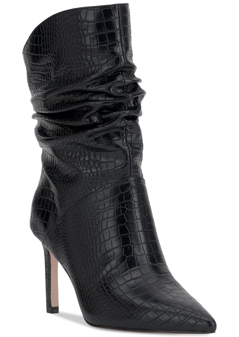 Jessica Simpson Women's Elisti Slouchy Pointed-Toe Dress Booties - Black Tennessee Croco