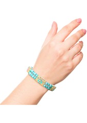 Jessica Simpson Womens Evil Eye Bracelet - Gold-Tone Evil Eye Bracelets for Women - Gold,blue