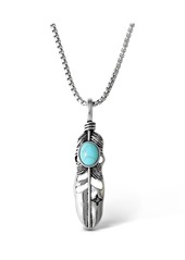 Jessica Simpson Women's Feather Necklace with Turquoise Stone in Gold - Gold