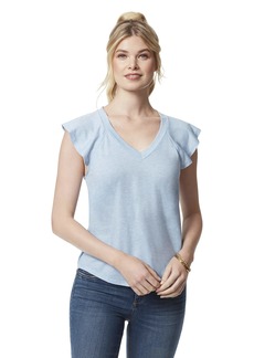 Jessica Simpson Women's Gracie Flutter Sleeve Tee Shirt BEL AIR Blue
