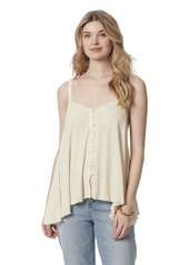 Jessica Simpson Womens Gwen Hi-Low Button-Down Tank Top Beige XS