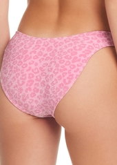 Jessica Simpson Women's High-Cut Animal-Print Bikini Bottom - Sparkly Pink