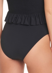 Jessica Simpson Women's High-Waist Pull-On Bikini Bottom - Black