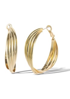 Jessica Simpson Womens Hoop Earrings Gold or Silver Tone Earrings for Women - Gold