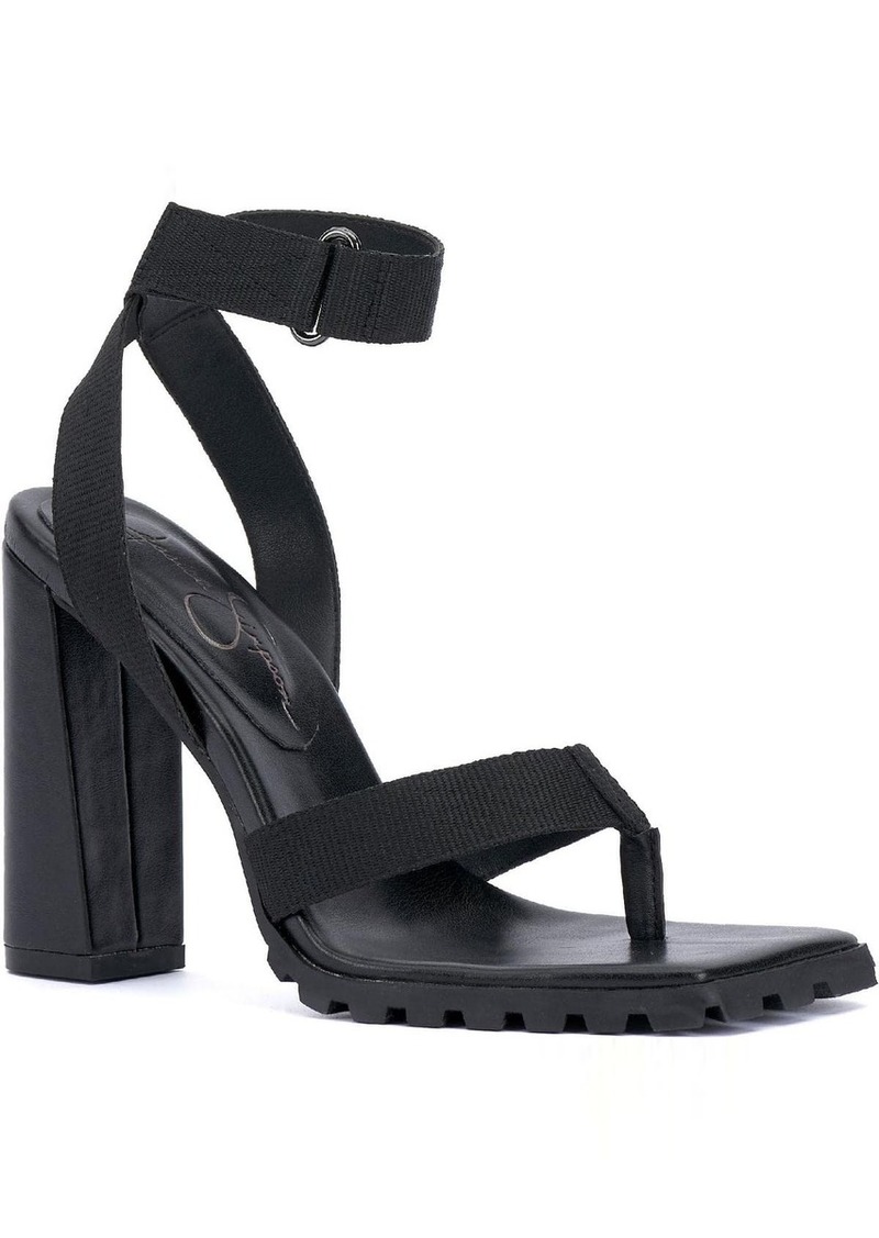 Jessica Simpson Kielne Women's Mixed Media Block Heel Sandals Black 10