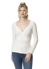 Jessica Simpson Women's Kiki V-Neck Faux Wrap Top