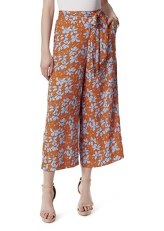 Jessica Simpson Women's Koney Tie Waist Wide Leg Pant Mini Amazon Floral-Orange Oc