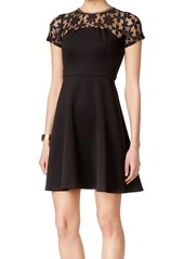 Jessica Simpson Women's Lace and Scuba Fit-and-Flare Dress