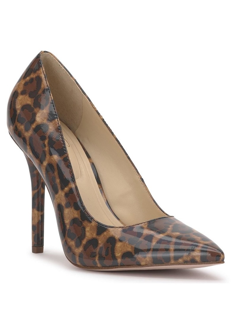 Jessica Simpson Womens Levila Patent Leopard Print Pumps Tan  Medium (BM)