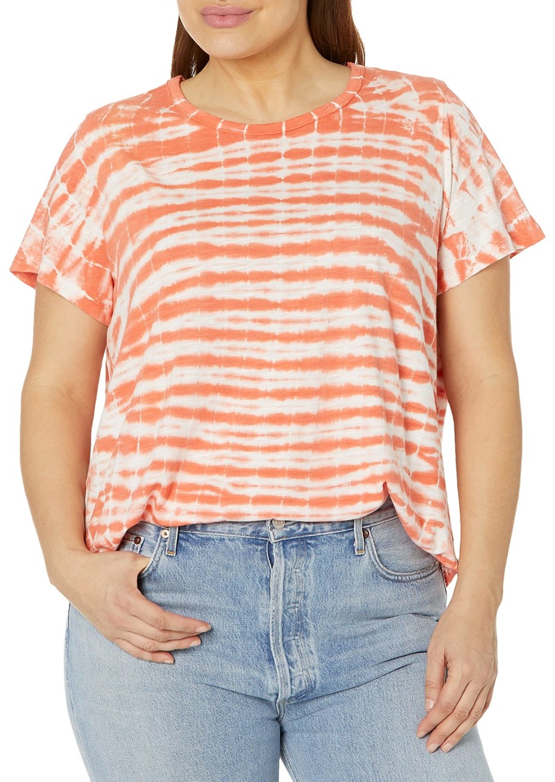 Jessica Simpson Women's Plus Size Luna Short Sleeve Tee Shirt Emberglow TIE DYE