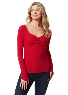 Jessica Simpson Women's Plus Size Marlowe Sweetheart Neck Knit Top Tango RED
