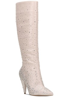 Jessica Simpson Women's Maryeli Embellished Dress Boots - Chalk Textile
