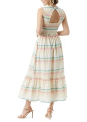 Jessica Simpson Women's Mira Striped Smocked Maxi Dress - Gardenia Stripe