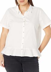 Jessica Simpson Women's Plus Size Nellie 2-Way Button Up Front Shirt