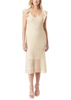 Jessica Simpson Women's Ocean Pointelle-Knit Midi Dress - Parchment
