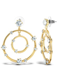 Jessica Simpson Women's Orbital Crystal Drop Earrings - Gold-Tone Hoop Earrings - Gold