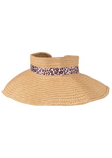 Jessica Simpson Women's Packable Straw Visor Hat TAN