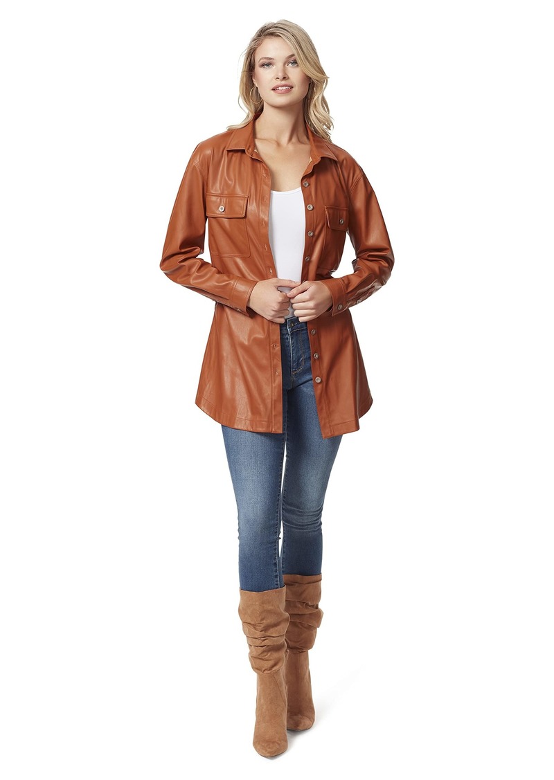 Jessica Simpson Women's Paula Belted Long Sleeve Shacket