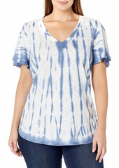 Jessica Simpson Women's Plus Size Carly Flutter Sleeve Tee Shirt