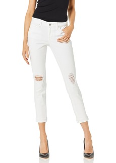 Jessica Simpson womens Forever Roll Cuff Skinny Crop to Ankle Jeans White Rockette/Destruction  US