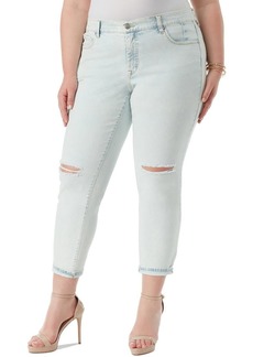 Jessica Simpson Womens Plus Mika Cuffed Light Wash Skinny Jeans Blue 20W