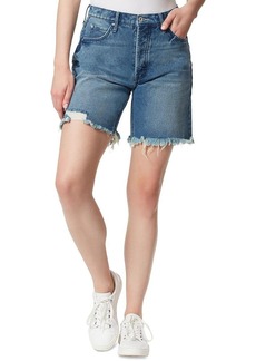 Jessica Simpson Womens Faded Low-Rise Denim Shorts Blue
