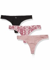 Jessica Simpson Women's Seamless No Show Thong Panties Underwear Multi-Pack