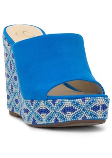 Jessica Simpson Women's Shantelle Platform Wedge Sandals - Atlantic Blue