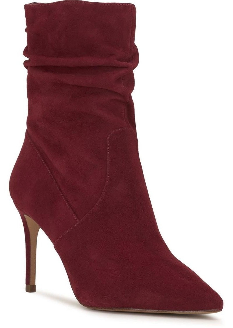 Jessica Simpson Womens Siantar Suede Slouchy Booties Red  Medium (BM)