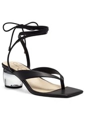 Jessica Simpson Sitelli Women's Faux Leather Ankle Wrap Heeled Sandal