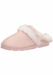 Jessica Simpson Women's Faux Fur Clog - Comfy Furry Soft Indoor House Slippers with Memory Foam