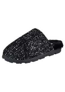 Jessica Simpson Women's Soft Cable Knit Slippers With Indoor/Outdoor Sole