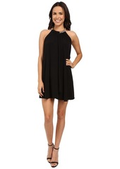 Jessica Simpson Women's Solid Ity Dress with Gold Chain Necklace