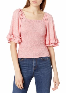Jessica Simpson Women's Sylvia Butterfly Elbow Sleeve Smocked Top