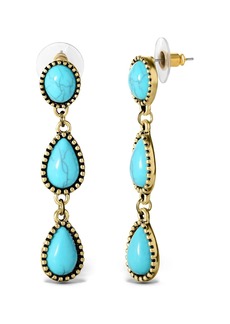 Jessica Simpson Women's Three Stone Drop Earrings - Gold