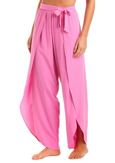 Jessica Simpson Women's Tie-Waist Beach Cover-Up Pants - Pink Parfait