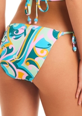 Jessica Simpson Women's Tied Hipster Bikini Bottoms - Blue Multi