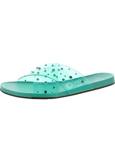 Jessica Simpson Womens Tislie Open-toe Slide Sandals Green  Medium (BM)