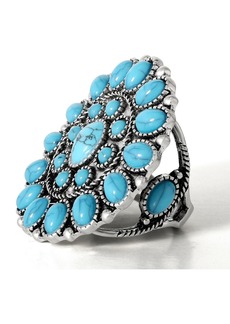 Jessica Simpson Women's Turquoise Stone Ring - Silver